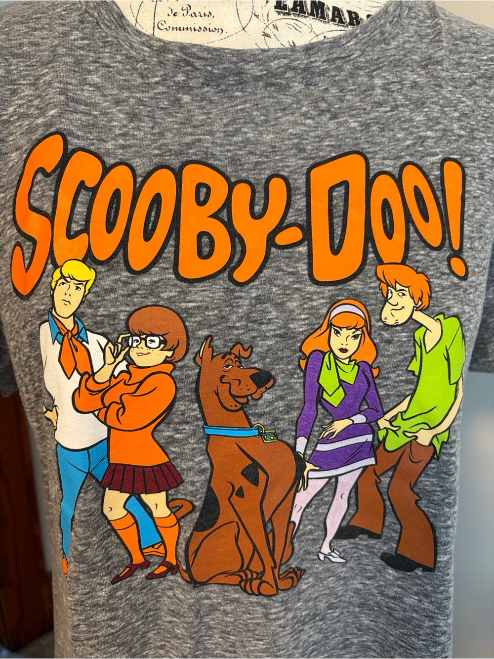 Scooby-Doo Graphic Tee Short Sleeve Crew Neck Heather Gray Size L - Picture 2 of 5